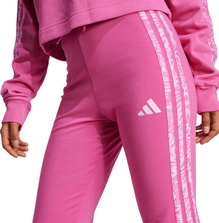 Legginsy damskie adidas Essentials 3-Stripes Print Cotton różowe JG6238
