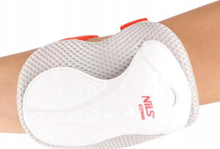 Zestaw ochraniaczy kolana łokcie nadgarstki na rolki deskorolkę hulajnogę Nils Extreme H8334 białe rozmiar L