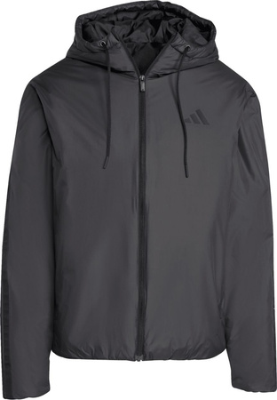 Kurtka męska adidas Essentials Climawarm 3 Stripes Insulated Hooded czarna KB8149