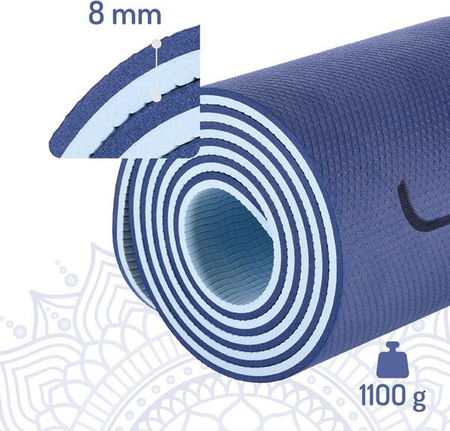 Mata do ćwiczeń jogi yogi fitness TPE HMS YM10 niebieska 182x61x0.8 cm