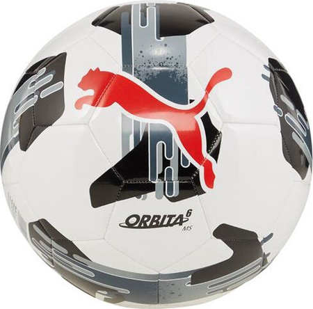 Piłka nożna Puma Orbita 6 MS biało-szaro-czerwona 84335 02