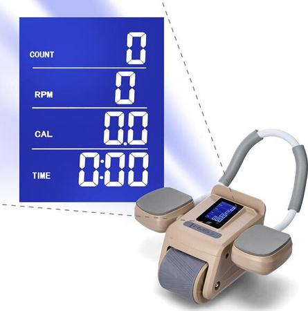 Automatyczne koło do ćwiczeń mięśni brzucha z podparciem kółko ABS KA08 brązowe