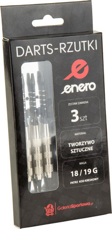 Rzutki lotki plastikowe dart 3 szt. 18g w pudełku Enero czarne