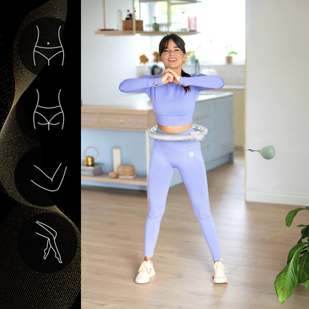 Zestaw hula hop magnetyczny z licznikiem HMS hhm15 zielone pas wyszczuplający br163 czerwony