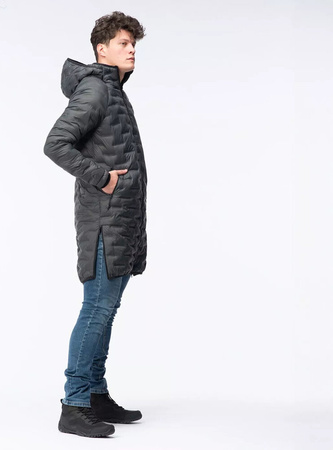 Męski płaszcz pikowany zimowy z kapturem Elbrus Humlo Primaloft rozmiar L