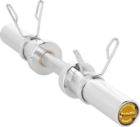 Gryf Olimpijski krótki 50cm z zaciskami HMS GOP050 5kg zaciski