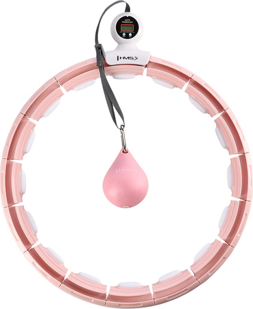 Zestaw hula hop magnetyczny z licznikiem HMS hhm15 różowe pas wyszczuplający br163 czerwony