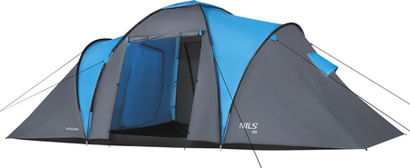 Namiot turystyczny kempingowy Nils Camp Higland NC6031 6 osobowy niebiesko-szary 570x210x200cm