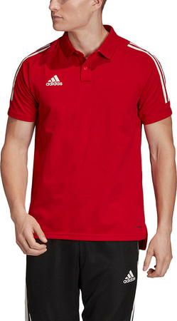 Koszulka męska adidas Condivo 20 Polo czerwono-biała ED9235