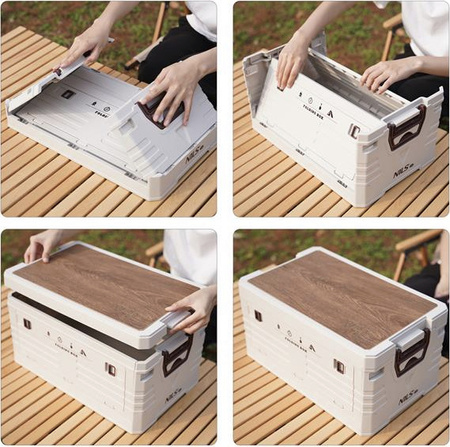 Składana skrzynia kempingowa turystyczna z funkcją stołu szafki 2w1 50l Nils Camp NCB4002