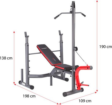 Ławka do ćwiczeń regulowana z wyciągiem HMS