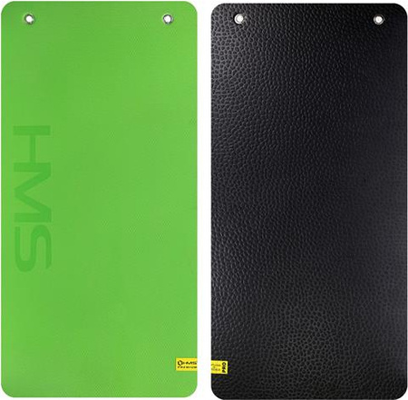 Mata do ćwiczeń fitness klubowa z otworami HMS Premium MFK01 110x55x1,5 cm zielono-czarna