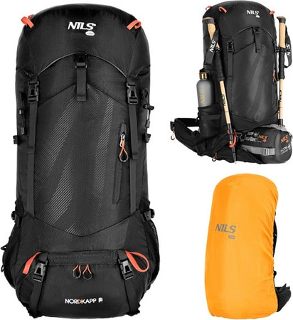 Plecak turystyczny trekkingowy górski czarny nordkapp 65l Nils camp NC1992