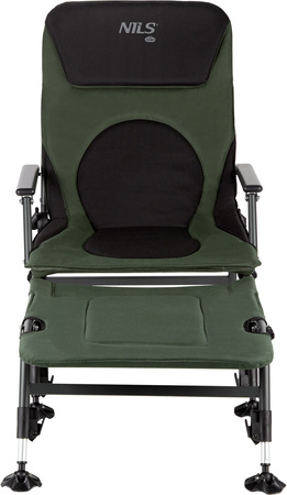 Fotel wędkarski krzesło z podnóżkiem turystyczne kempingowe Nils Camp nc1802