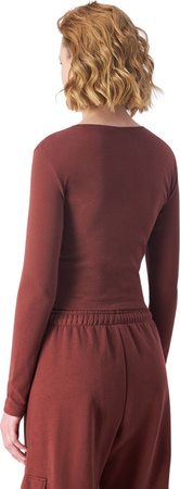 Koszulka damska Champion Crewneck Croptop brązowa 117435 MS524