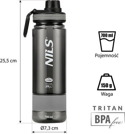 Butelka tritanowa Nils camp ncd07 szara