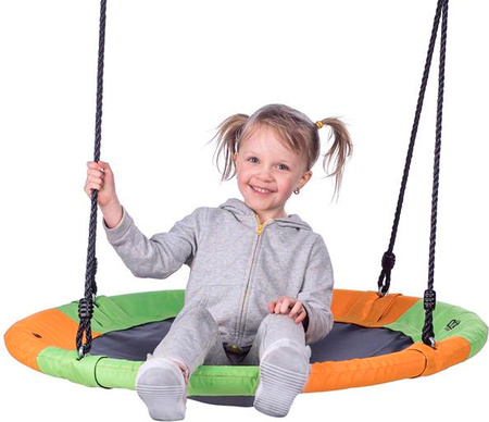 Bocianie gniazdo huśtawka Nils Camp NB5003 pomarańczowo-zielone średnica 90 cm