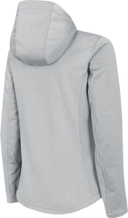 Kurtka przejściowa softshell z kapturem damska 4F szara H4Z22 SFD350 27M