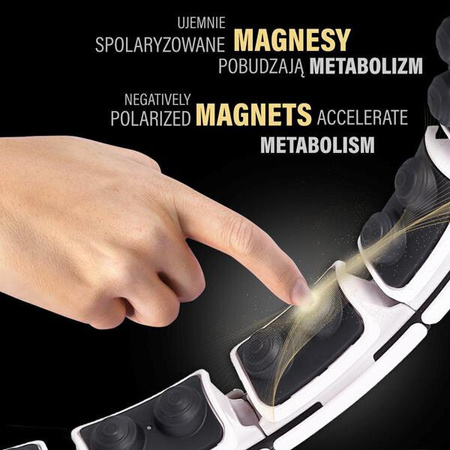 Zestaw hula hop magnetyczne HMS HHM16 z licznikiem pas wyszczuplający BR163 czarny