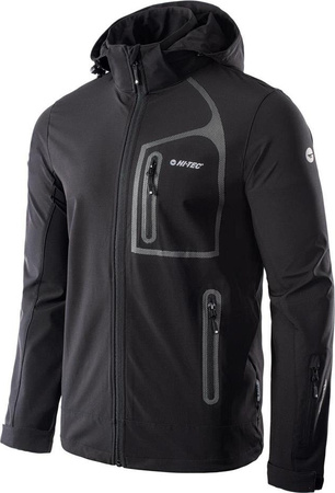 Męska kurtka przejściowa softshell membrana 10000mm Hi-Tec Nils czarna rozmiar XXL
