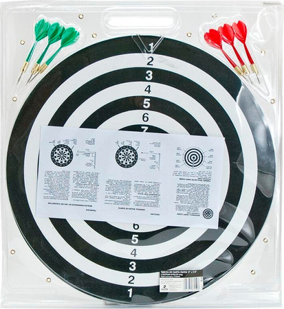 Tarcza do darta tablica papierowa 15" x 1/2" 38 cm rzutki 6 sztuk