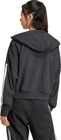Bluza damska adidas Essentials 3-Stripes French Terry Quarter-Zip Hoodie czarna JN1956