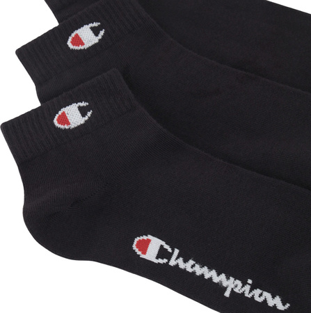 Skarpety Champion 3 pary Quarter Socks czarne U20099 KK001