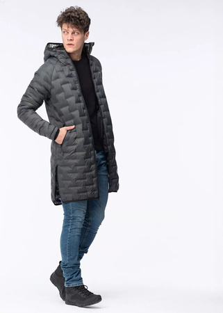 Męski płaszcz pikowany zimowy z kapturem Elbrus Humlo Primaloft rozmiar L