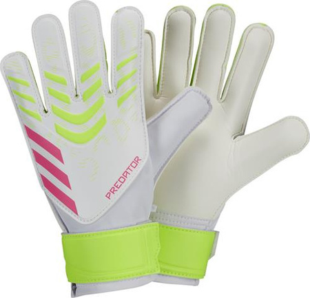 Rękawice bramkarskie dla dzieci adidas Predator Training Goalkeeper biało-różowe JH3812