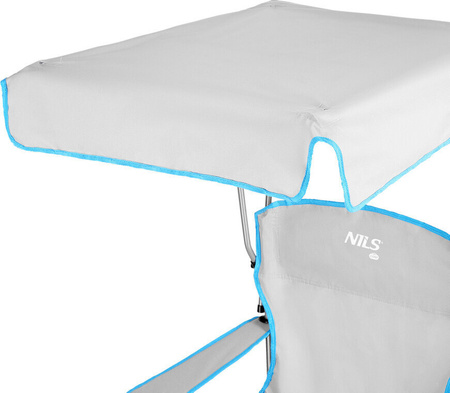 Krzesło turystyczne z daszkiem składane Nils Camp NC3087 szary