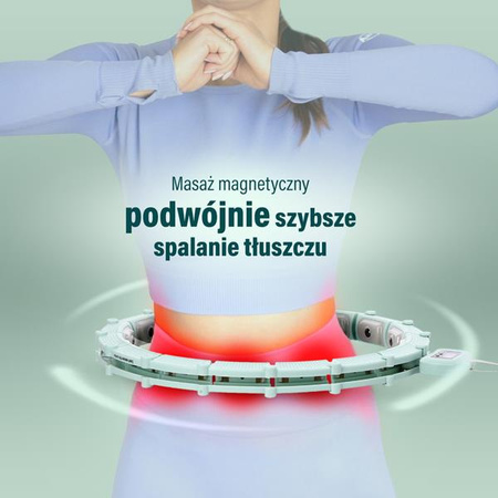 Hula hop z magnesami obciążnikiem licznikiem zielony HMS HHM14