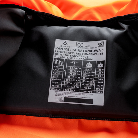 Kamizelka ratunkowa asekuracyjna 100n Junior fluo pomarańczowa rozmiar Child