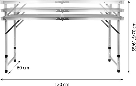 Stół turystyczny kempingowy Nils Camp NC1605 składany ciemnoszary 120x60x70cm