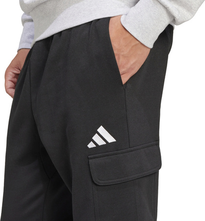 Spodnie męskie adidas Essentials Feelcozy Fleece Cargo czarne JE3820