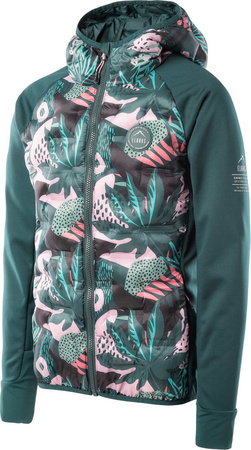 Dziecięca kurtka przejściowa softshell z ociepleniem pikowana Elbrus Emini Tg zielona rozmiar 152