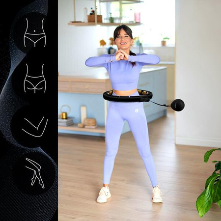 Hula hop do ćwiczeń fitness z licznikiem magnesami i obciążnikiem HMS hhm13