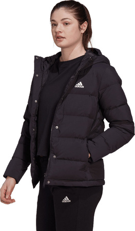 Kurtka damska adidas Helionic Hooded Down czarna HG8747