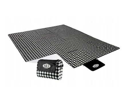 Koc piknikowy Nils Camp NC2310 biało-czarny 300x200 cm PE ALU
