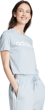 Koszulka damska adidas Loungewear Essentials Slim Logo Tee jasnoniebieska IY9188