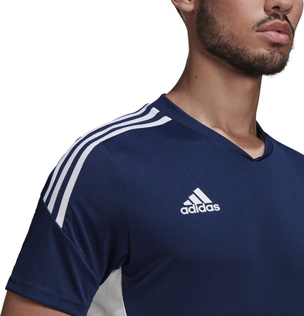 Koszulka męska adidas Condivo 22 Jersey V-neck granatowo-biała HA6291