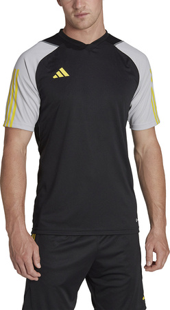 Koszulka męska adidas Tiro 23 Competition Jersey czarno-szara HU1295