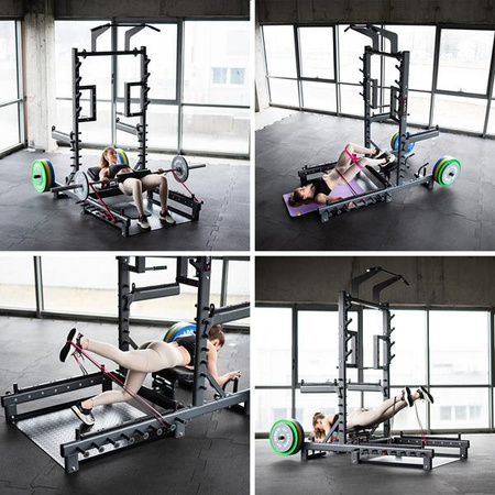 Stojak multifunkcyjny z platformą do podnoszenia ciężarów i hip thrust commercial HMS SMP01