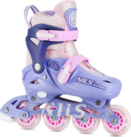 Łyżworolki rolki regulowane Filo Nils Extreme NA13102 fioletowe rozmiar XS 26-29