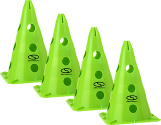 Zestaw pachołków treningowych z otworami SMJ 30 cm zielone 4 szt.