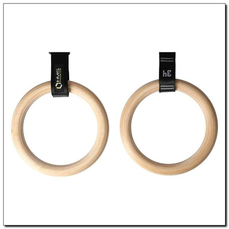 Drewniane kółka gimnastyczne z miarką karabińczyk HMS PREMIUM TX08