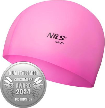 Czepek silikonowy Nils aqua nqc jednokolorowy pk02 jasnoróżowy