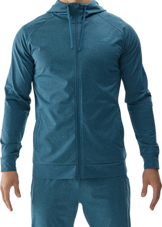 Bluza męska 4F M404 morska zieleń melanż 4FWAW24TFSWM404 46M