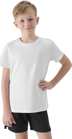 Zestaw dzięciecy komplet sportowy koszulka spodenki worek plecak do szkoły na WF 4F M085 głęboka czerń 4FJWAW25TAPSM085 20S