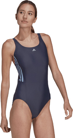 Kostium kąpielowy damski adidas Mid 3-Stripes Swimsuit granatowy HS5317