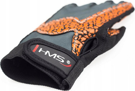 Rękawiczki kulturystyczne do ćwiczeń na siłowni HMS RST03 pomarańczowo-szare rozmiar M